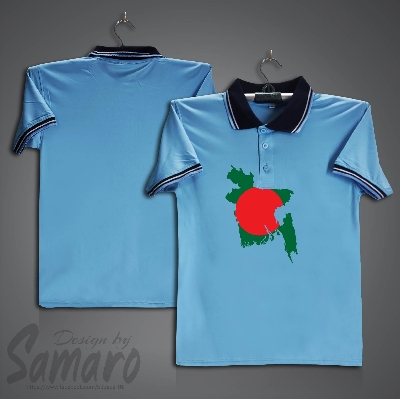 Picture of Bangladesh Flag Short Sleeve Polo Jersey For Men - PP Micro Collar Polo Jersey - Bangladesh Flag Jersey