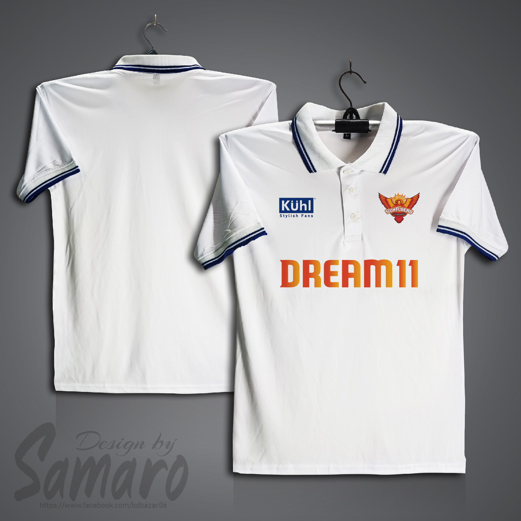 Picture of SunRisers Hyderabad Short Sleeve IPL Polo Cricket Jersey For Men - PP Micro IPL Polo Jersey - SRH IPL Jersey