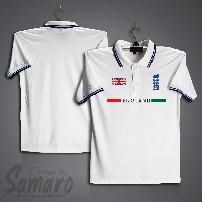 Picture of England Short Sleeve Polo Cricket Jersey For Men - PP Micro Collar Polo Jersey - England Cricket Jersey
