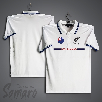 Picture of New Zealand Short Sleeve Polo Cricket Jersey For Men - PP Micro Collar Polo Jersey - New Zealand Cricket Jersey