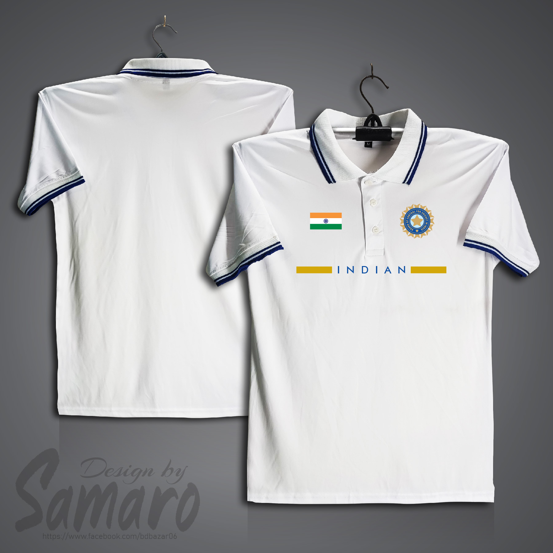 Picture of India Short Sleeve Polo Cricket Jersey For Men - PP Micro Collar Polo Jersey - India Cricket Jersey