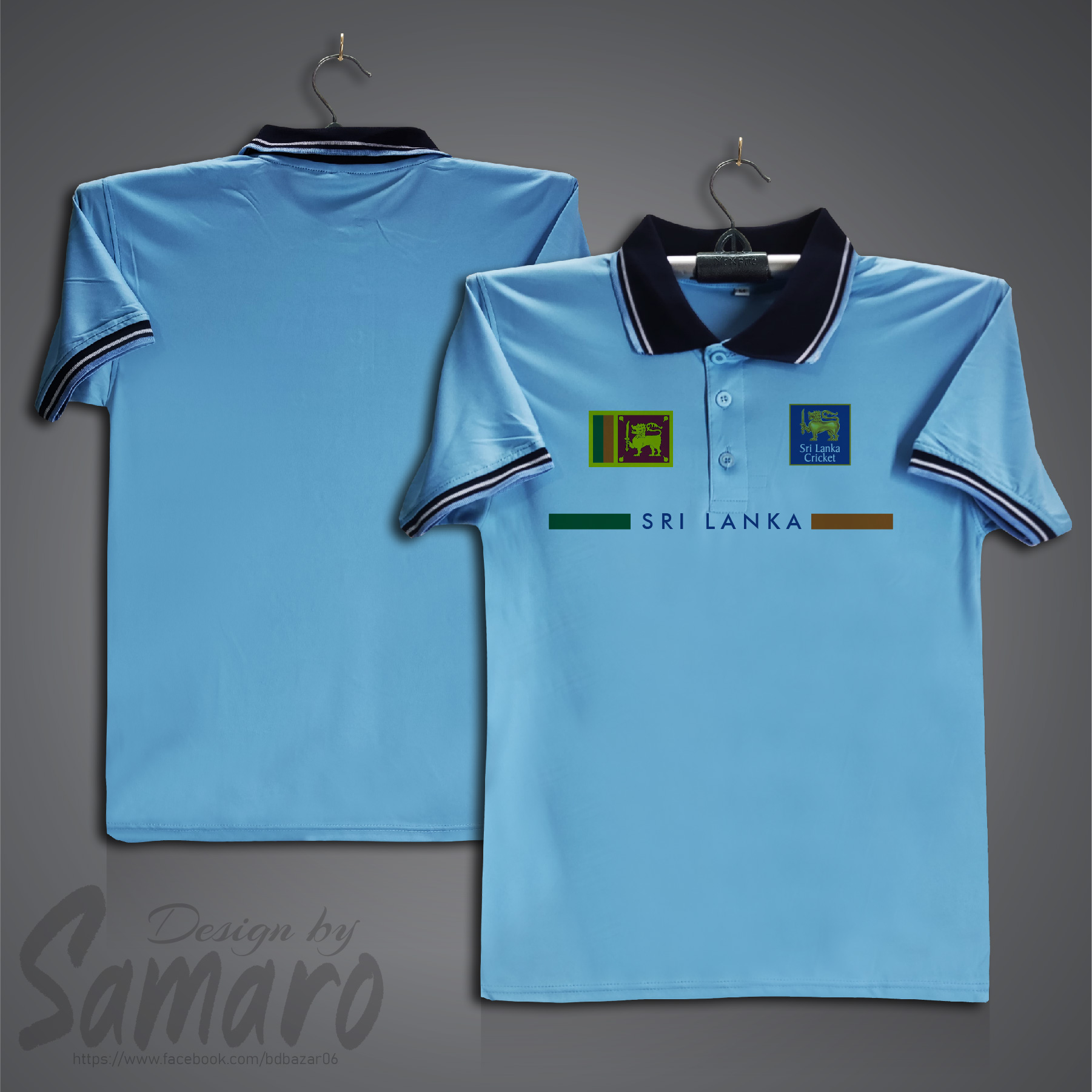 Picture of Sri Lanka Short Sleeve Polo Cricket Jersey For Men - PP Micro Collar Polo Jersey - Sri Lanka Cricket Jersey