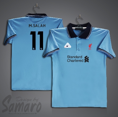 Picture of Mohamed Sala 11 Jersey - Liverpool Short Sleeve Polo Football Jersey For Men - M. SALAH 11 Polo Jersey - Liverpool Jersey