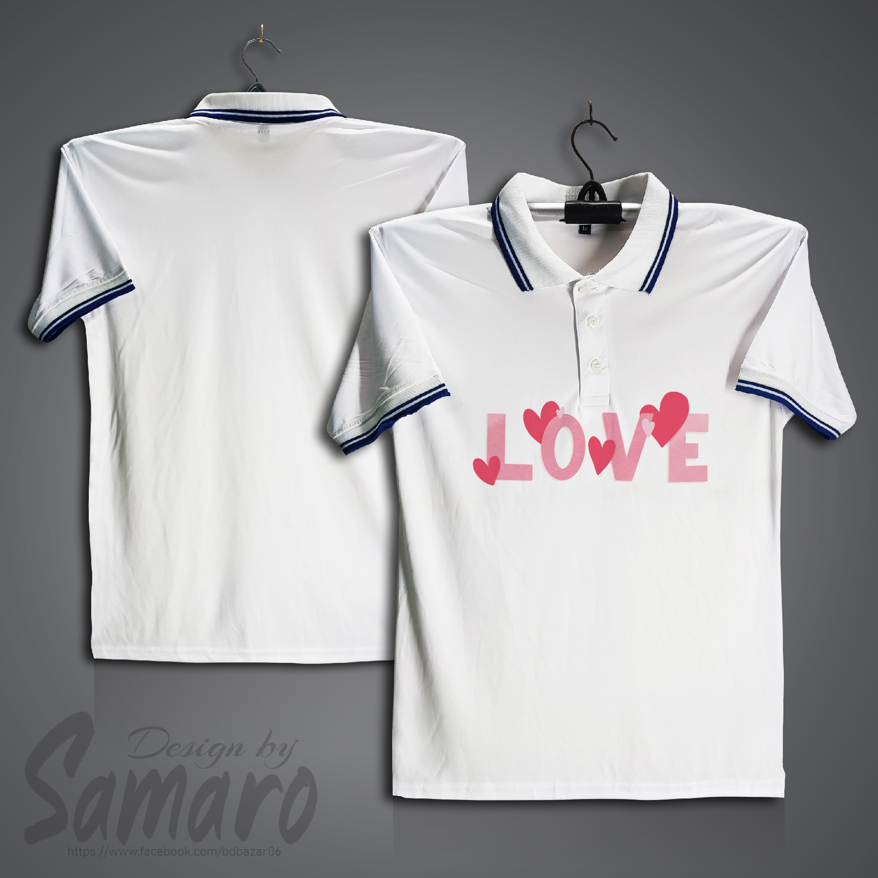 Picture of Love Short Sleeve Polo Jersey For Men - PP Micro Polo T Shirt For Men - Love Jersey