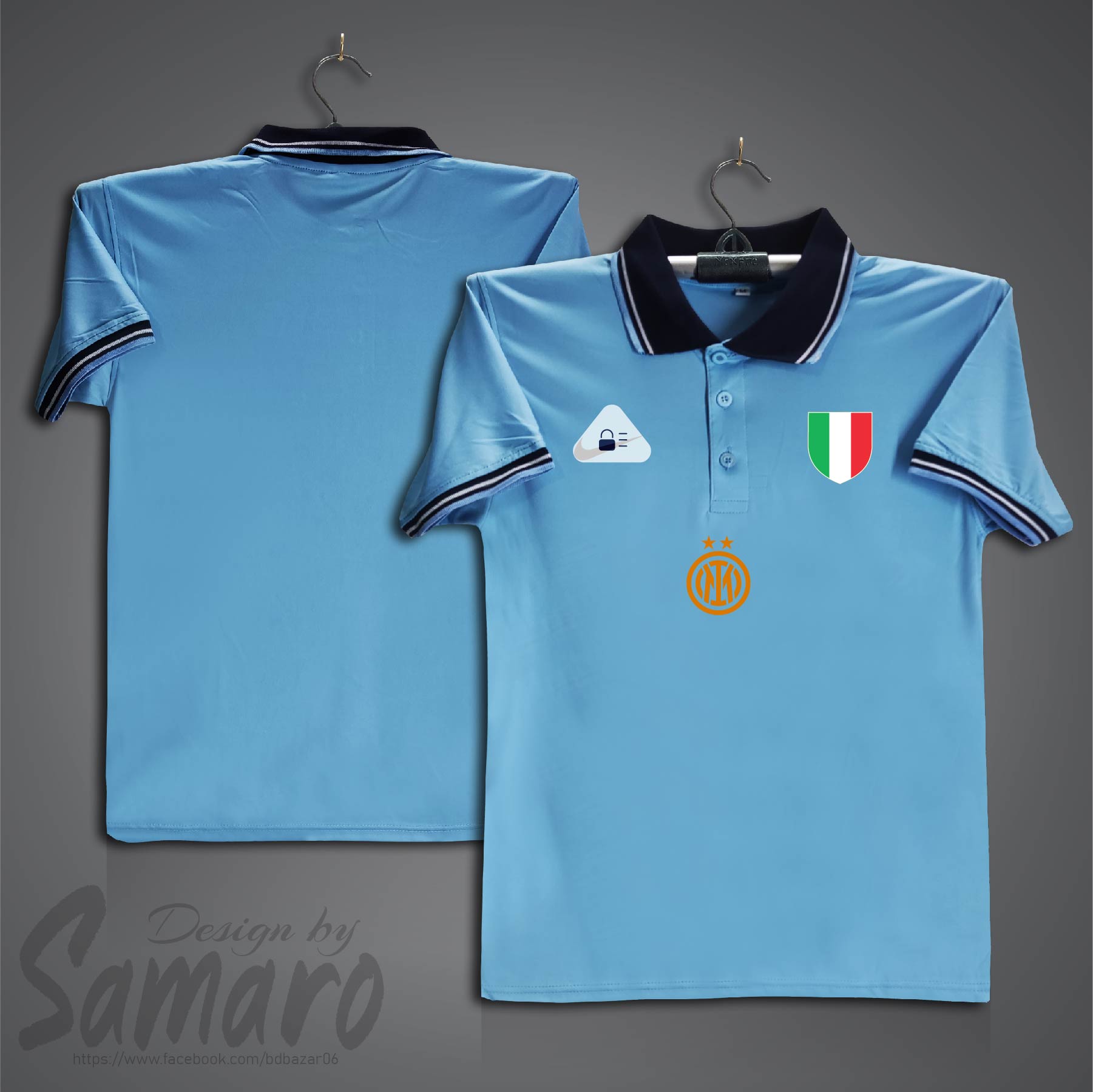 Picture of Inter Milan Short Sleeve Polo Football Jersey For Men - PP Micro Collar Polo Jersey - Inter Milan Jersey