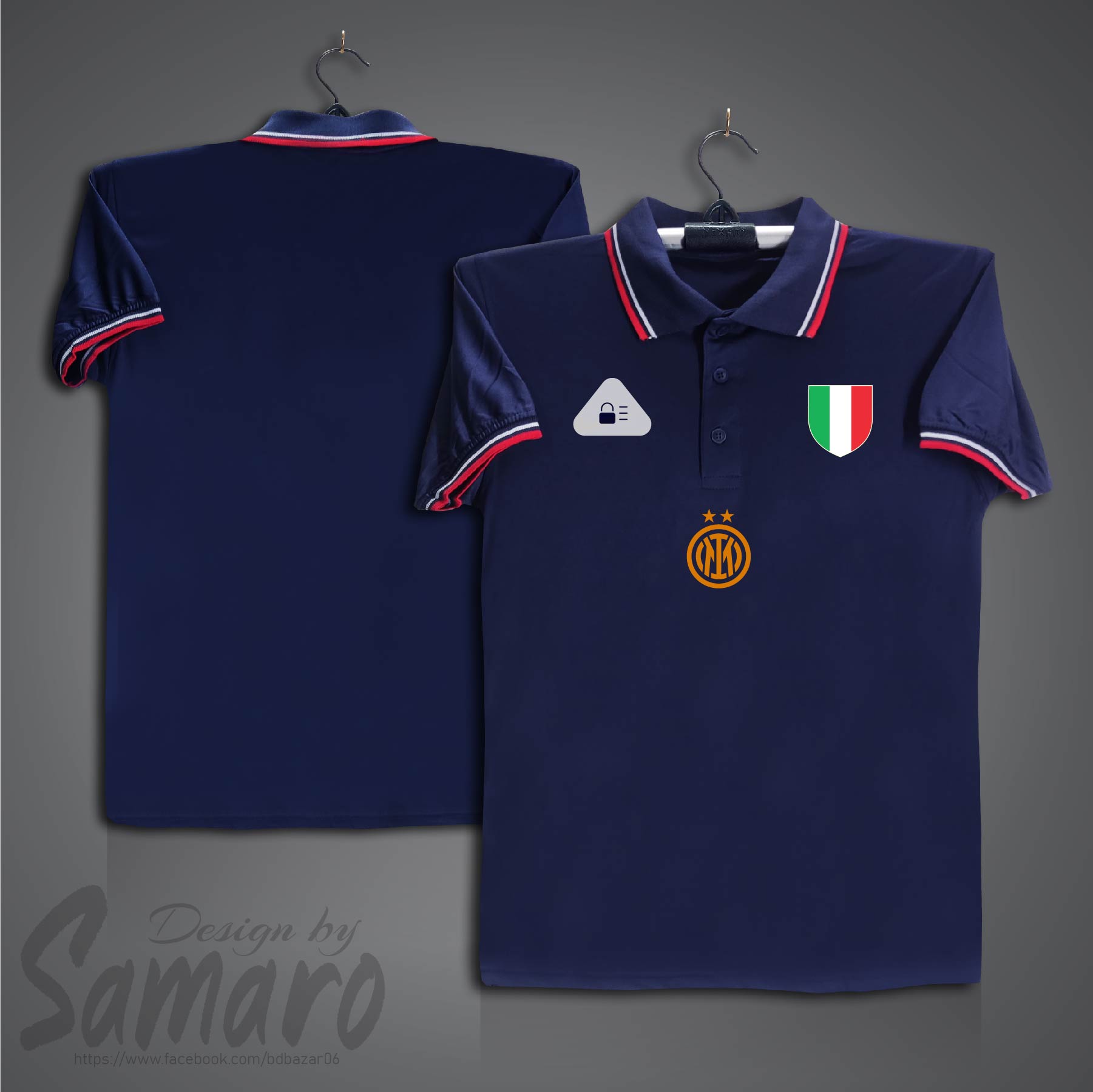 Picture of Inter Milan Short Sleeve Polo Football Jersey For Men - PP Micro Collar Polo Jersey - Inter Milan Jersey
