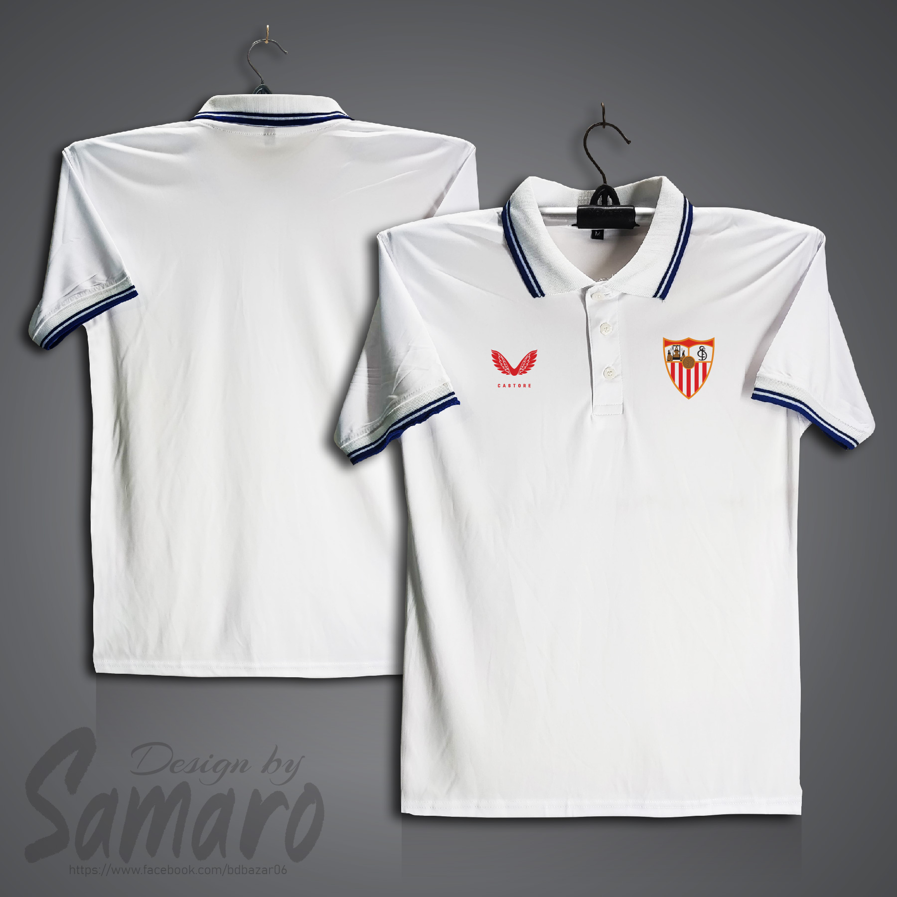 Picture of Sevilla Short Sleeve Polo Football Jersey For Men - PP Micro Polo t shirt - Sevilla Jersey