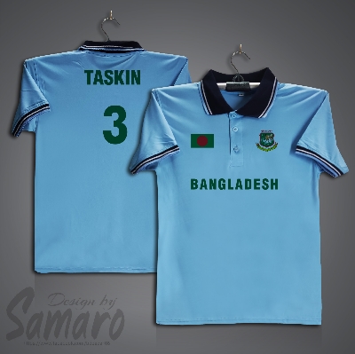 Picture of Bangladesh Short Sleeve Polo Cricket Jersey For Men - Taskin 3 Polo Jersey - Bangladesh Cricket Jersey