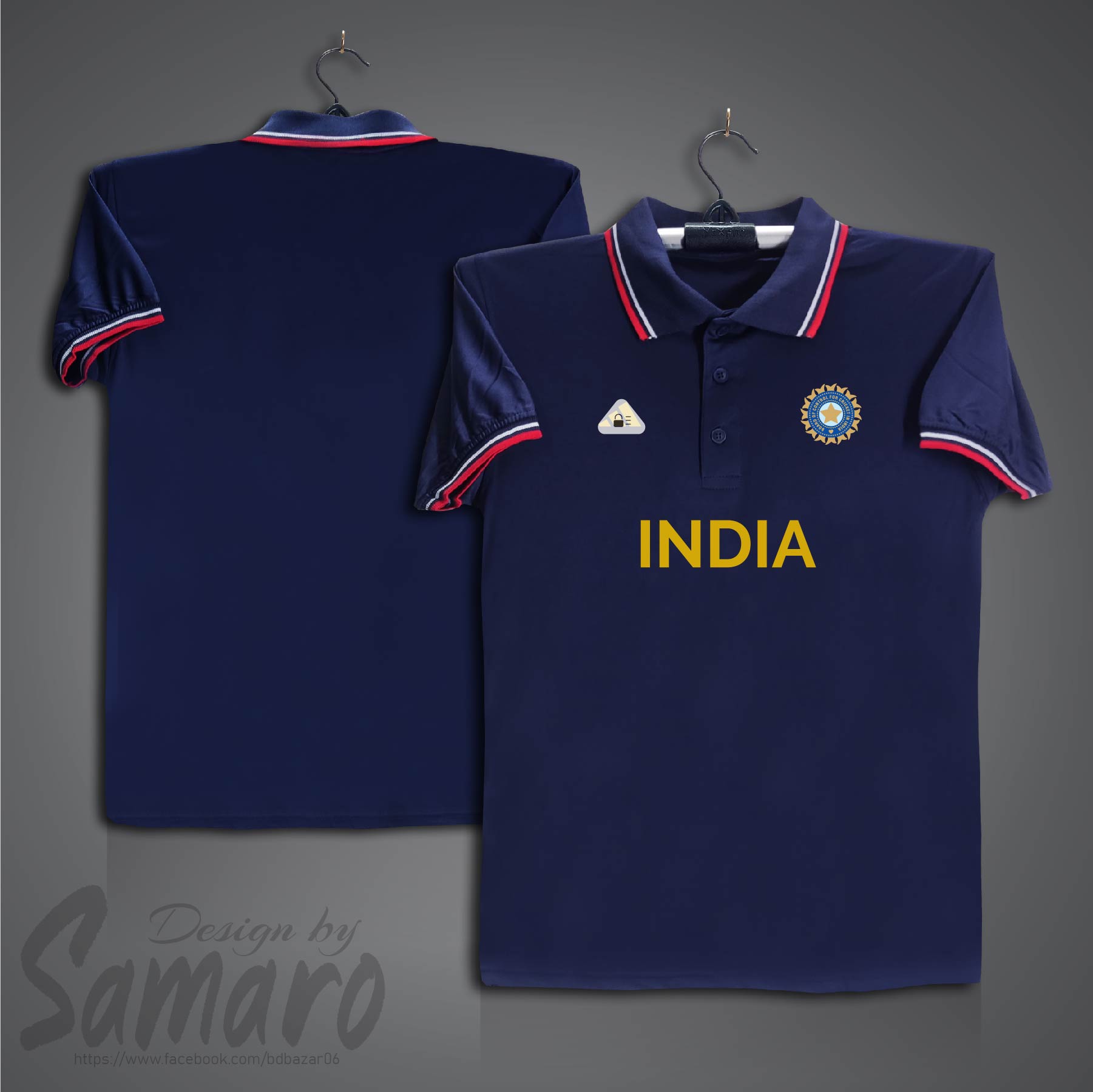 Picture of India Short Sleeve Polo IPL Cricket Jersey For Men - PP Micro Collar Polo Jersey - India Cricket Jersey