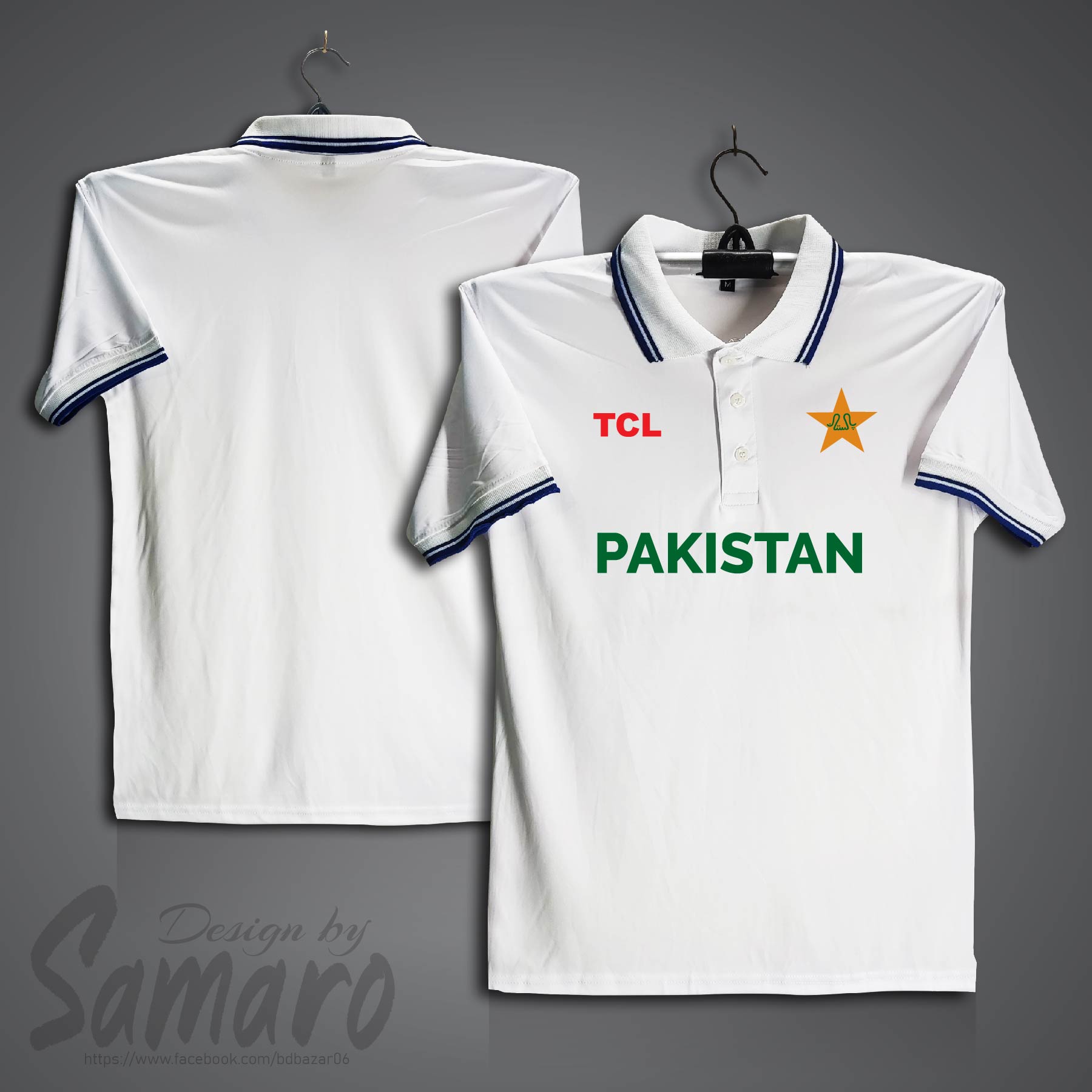 Picture of Pakistan Short Sleeve Polo Cricket Jersey For Men - PP Micro Collar Polo Jersey - Pakistan Cricket Jersey