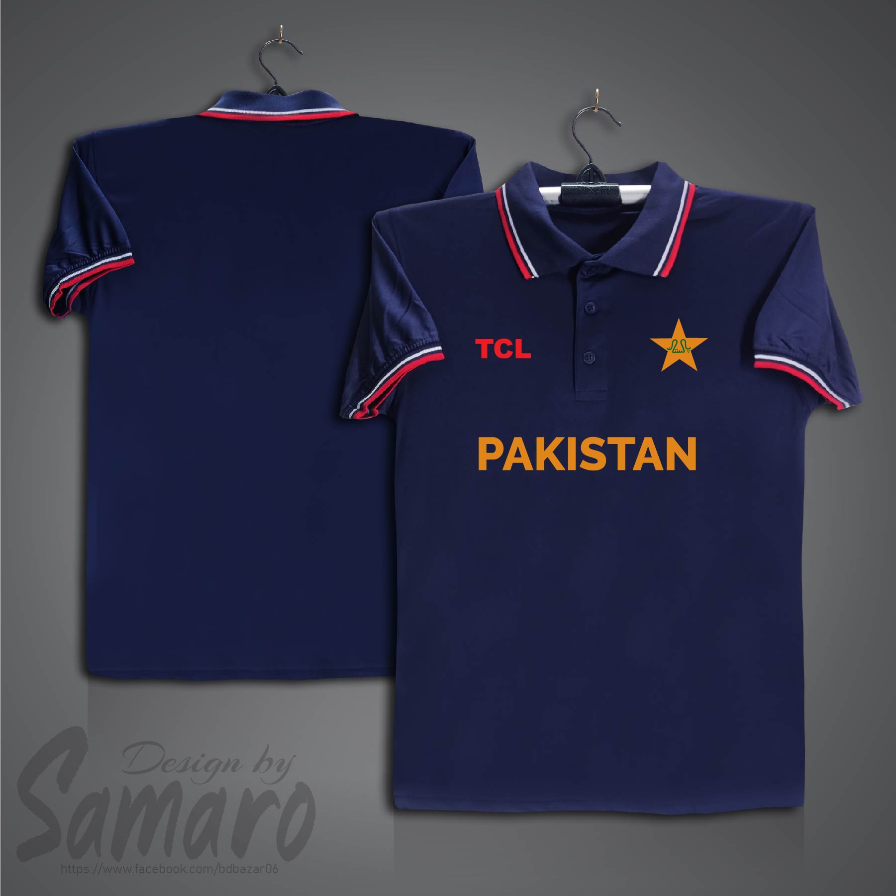 Picture of Pakistan Short Sleeve Polo Cricket Jersey For Men - PP Micro Collar Polo Jersey - Pakistan Cricket Jersey