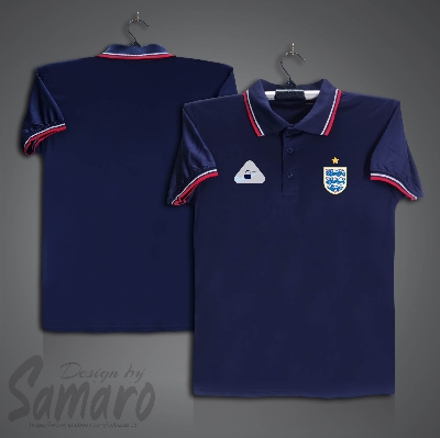 Picture of England Short Sleeve Polo Football Jersey For Men - PP Micro Collar Polo Jersey - England Jersey
