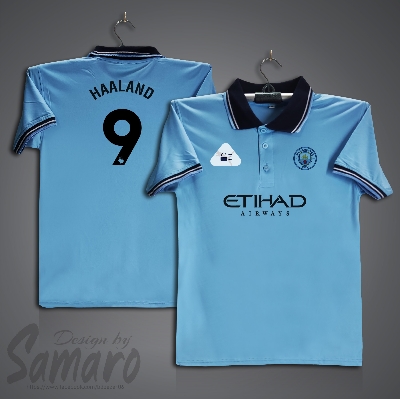 Picture of Manchester City Short Sleeve Polo Football Jersey For Men - Haaland 9 Polo Jersey - Manchester City Jersey