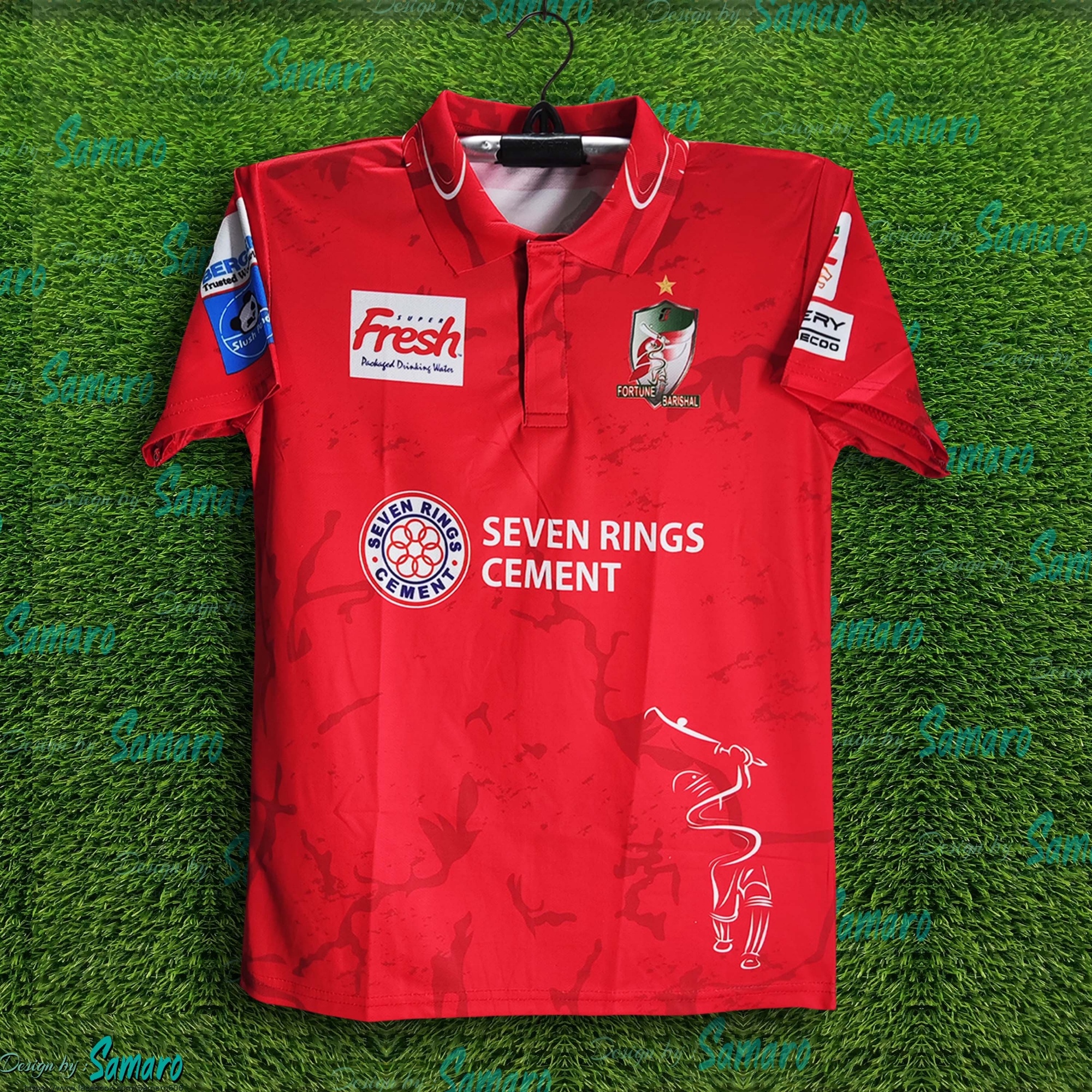 Picture of Fortune Barisal Short Sleeve BPL Polo Cricket Jersey For Man - BPL Short Sleeve Collar T Shirt - Barishal Jersey 2025/26