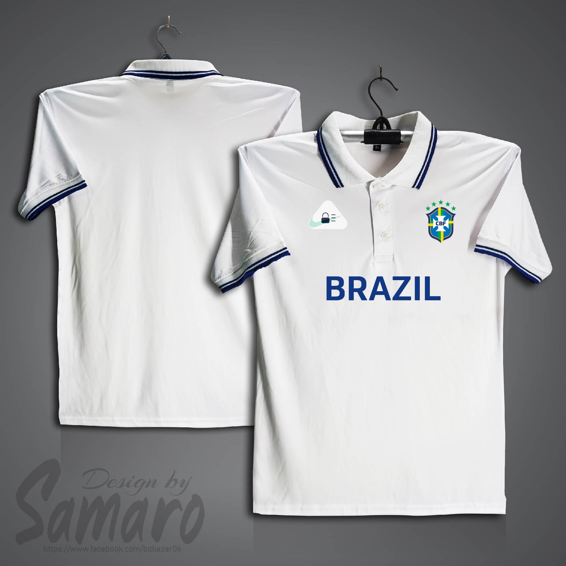 Picture of Brazil Short Sleeve Polo Football Jersey for Men - PP Micro Collar Polo Jersey - Brazil Jersey