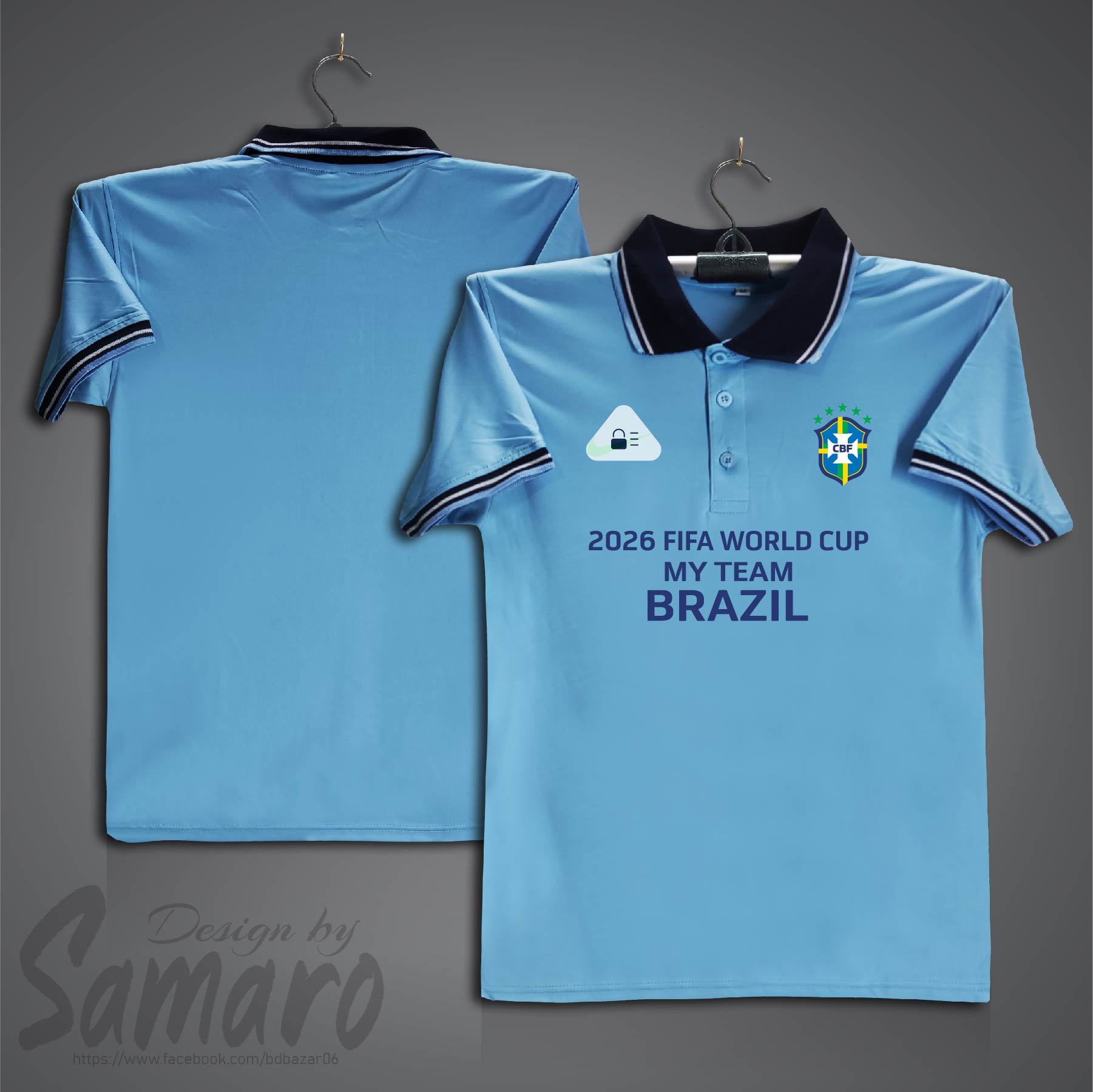 Picture of Brazil 2026 Fifa World Cup Jersey For Men - PP Micro Collar Polo Jersey For Men - Brazil Jersey