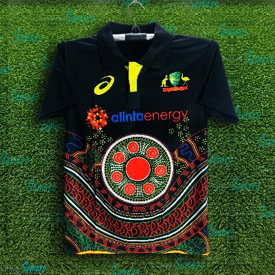 Picture of Australia Short Sleeve Collar Polo Cricket Jersey For Man - Australia Polo Jersey For Man - Australia Cricket Jersey