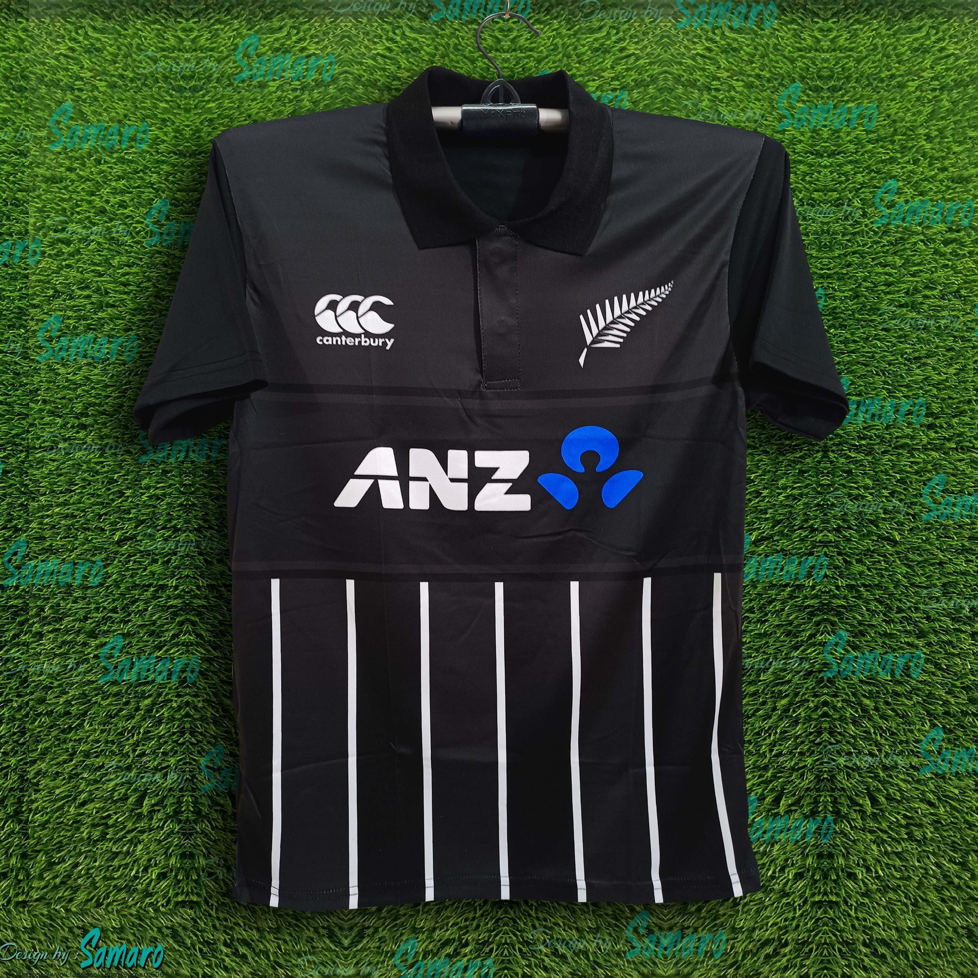 Picture of New Zealand Short Sleeve Polo Cricket Jersey For Men - New Zealand Cricket Jersey 2024-2025
