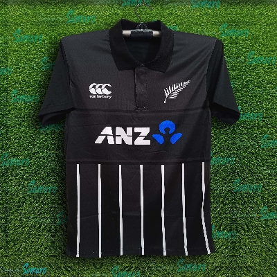 Picture of New Zealand Short Sleeve Polo Cricket Jersey For Men - New Zealand Cricket Jersey 2024-2025
