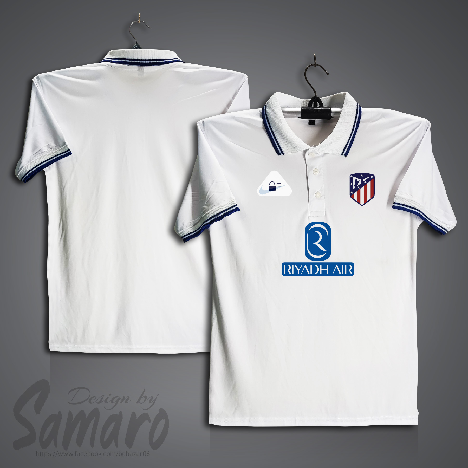 Picture of Atletico Madrid Short Sleeve Polo Football Jersey For Men - PP Micro Polo t shirt - Atletico Madrid Jersey