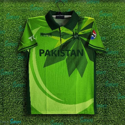 Picture of Pakistan ICC Champions Trophy Jersey 2025-26 For Man - Half Sleeve Polo T Shirt - Pakistan Cricket Jersey 2025