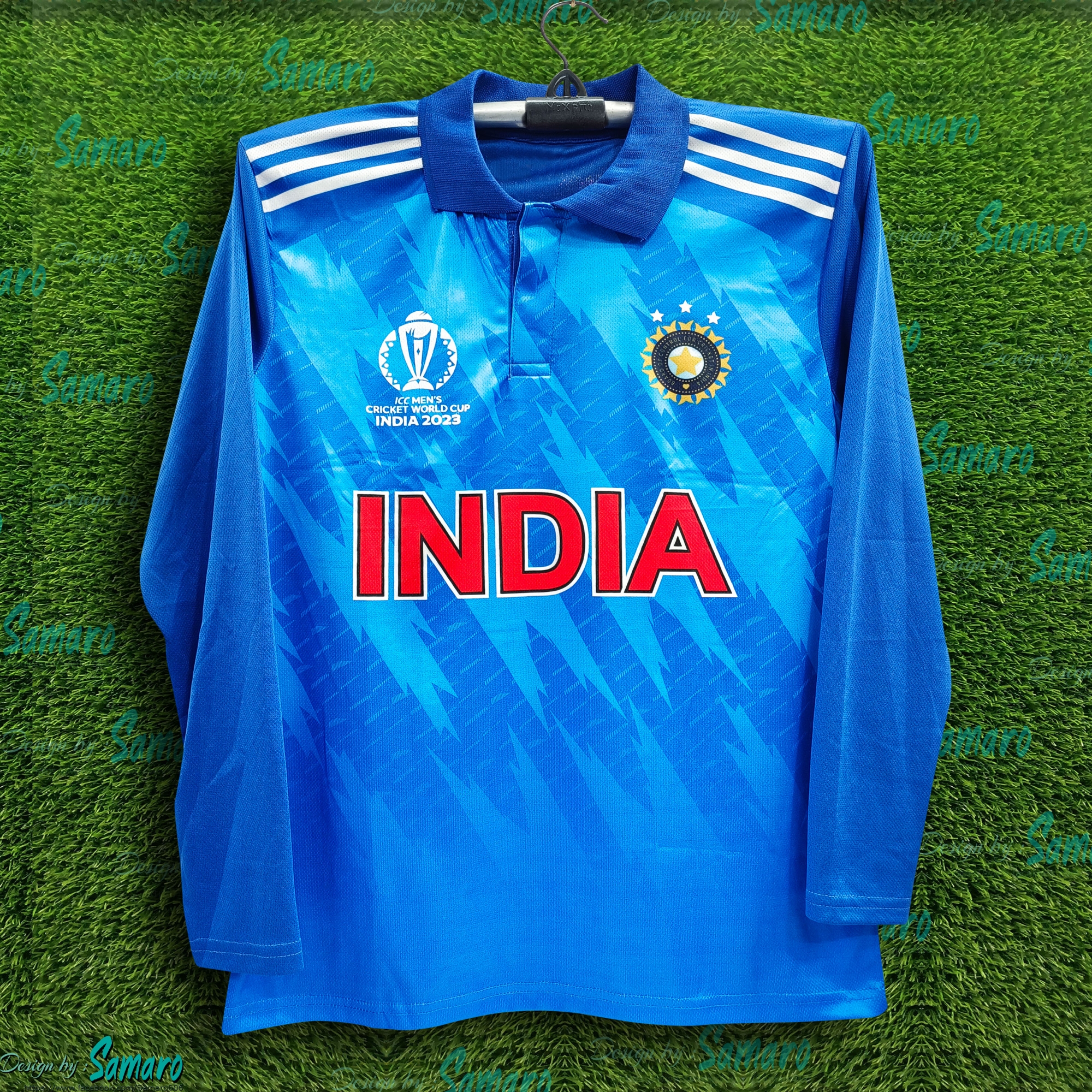 Picture of India World Cup Jersey - Full Sleeve Polo Jersey For Men - India Cricket Jersey 2024-25