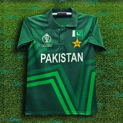 Picture of Pakistan World Cup Jersey - Short Sleeve Polo Jersey For Men - Pakistan Cricket Jersey 2025-26