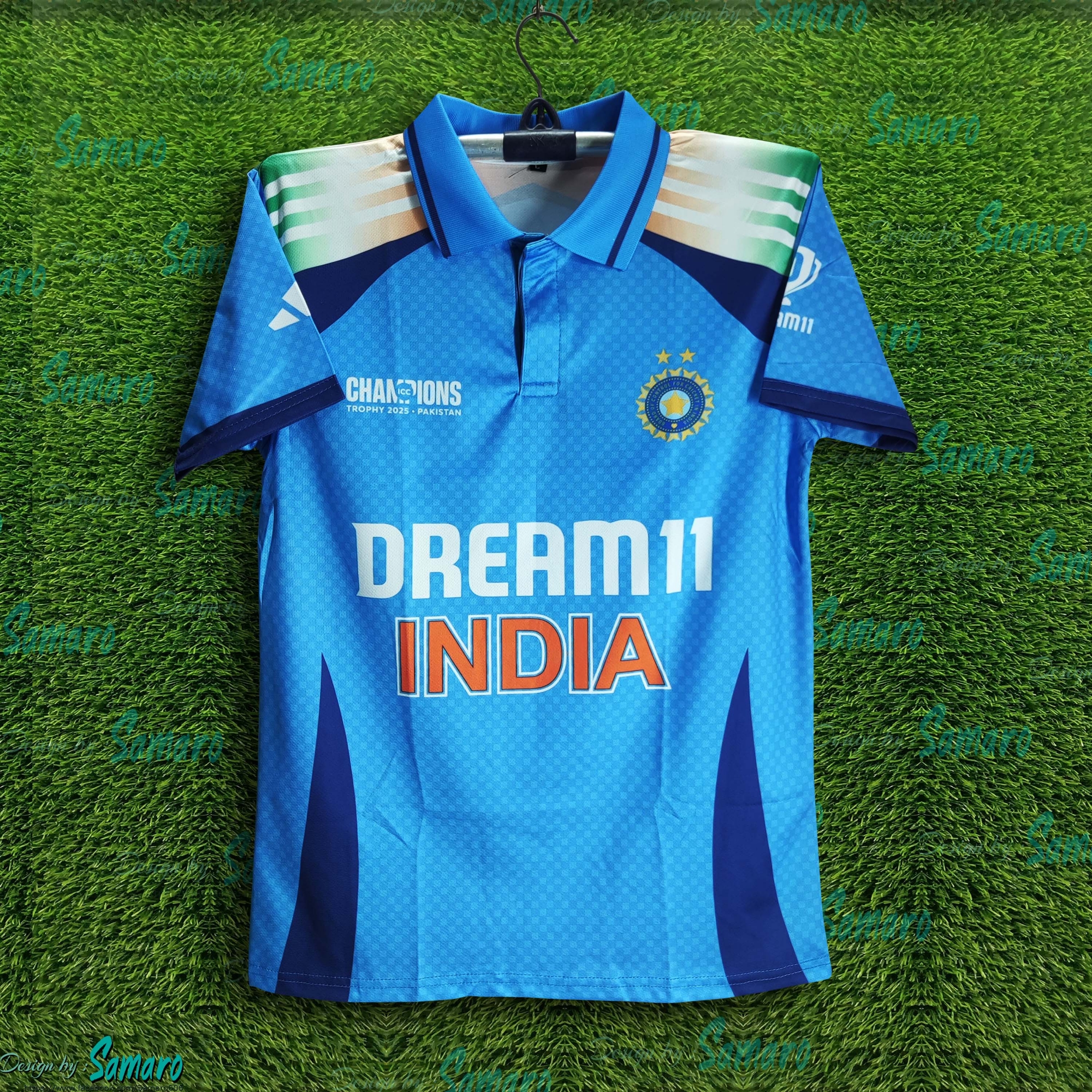 Picture of India ICC Champions Trophy Premium Jersey For Man - Half Sleeve Polo T Shirt - India Cricket Jersey 2025-26