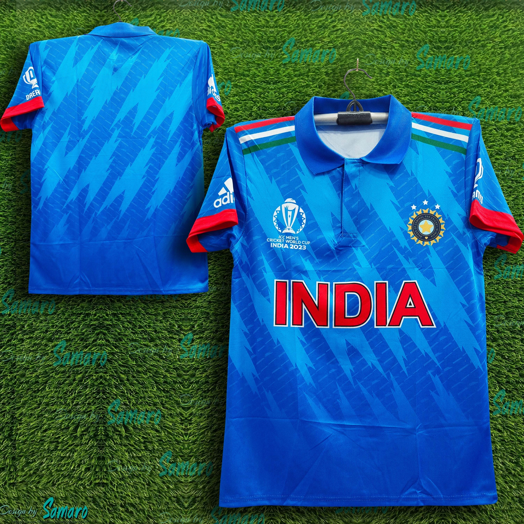 Picture of India World Cup Jersey - India Short Sleeve Polo Jersey For Men - India Cricket Jersey 2024-25