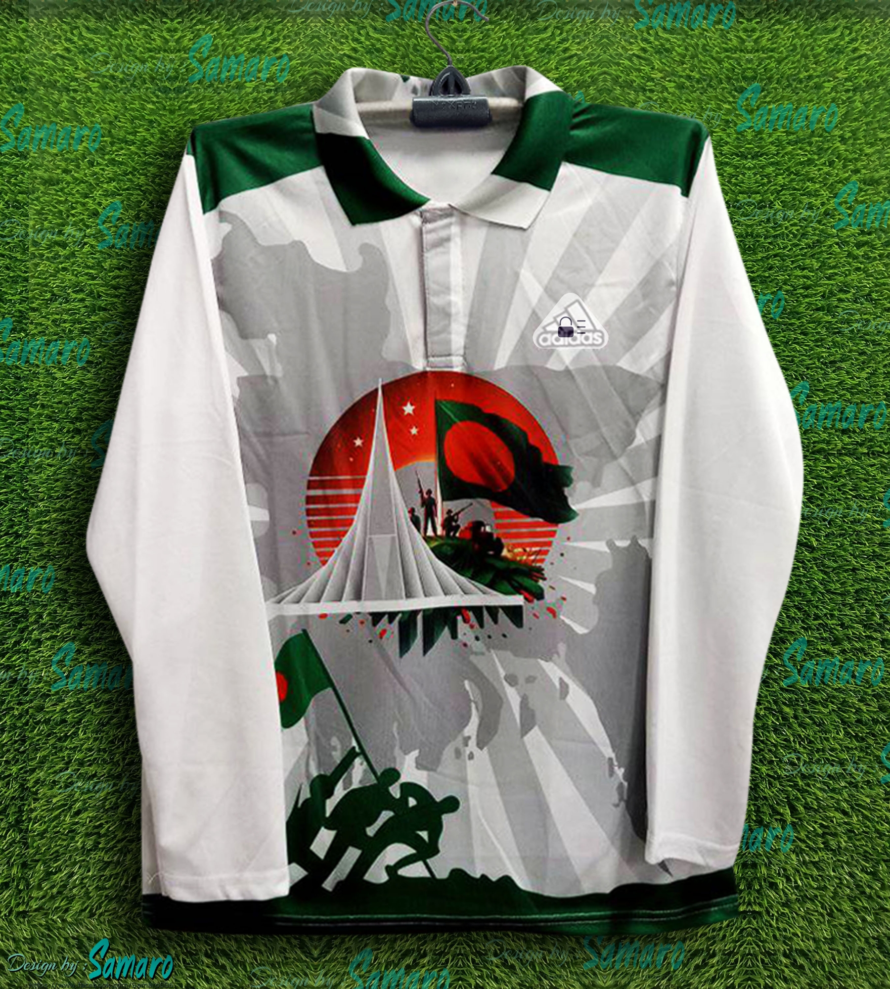 Picture of B-d Full Sleeve Polo Football Jersey for Man - Banglades Fan Jersey 2024-25