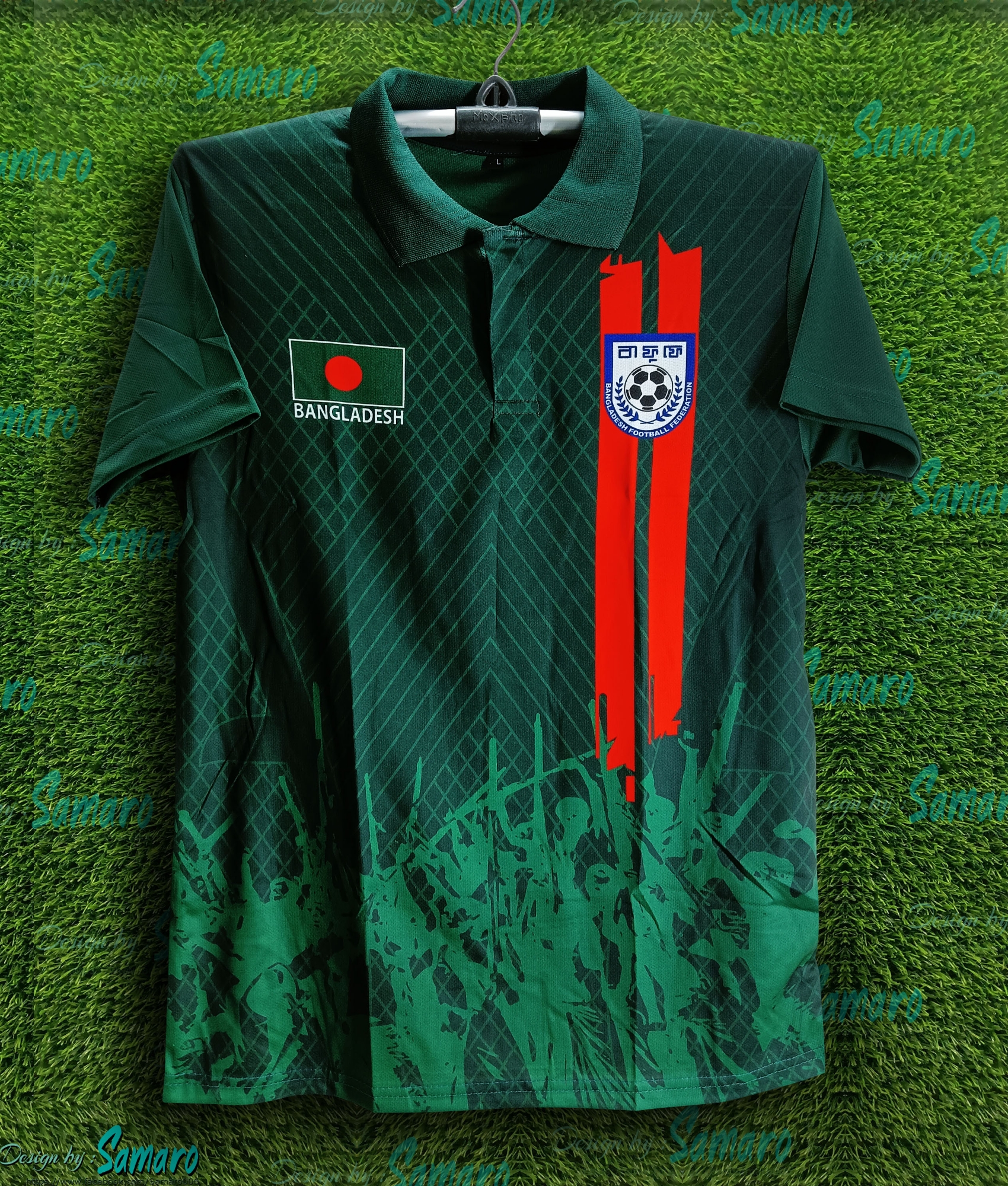 Picture of B-d Short Sleeve Polo Football Jersey for Man - Half Sleeve Polo - Banglades Fan Jersey