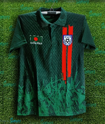 Picture of B-d Short Sleeve Polo Football Jersey for Man - Half Sleeve Polo - Banglades Fan Jersey