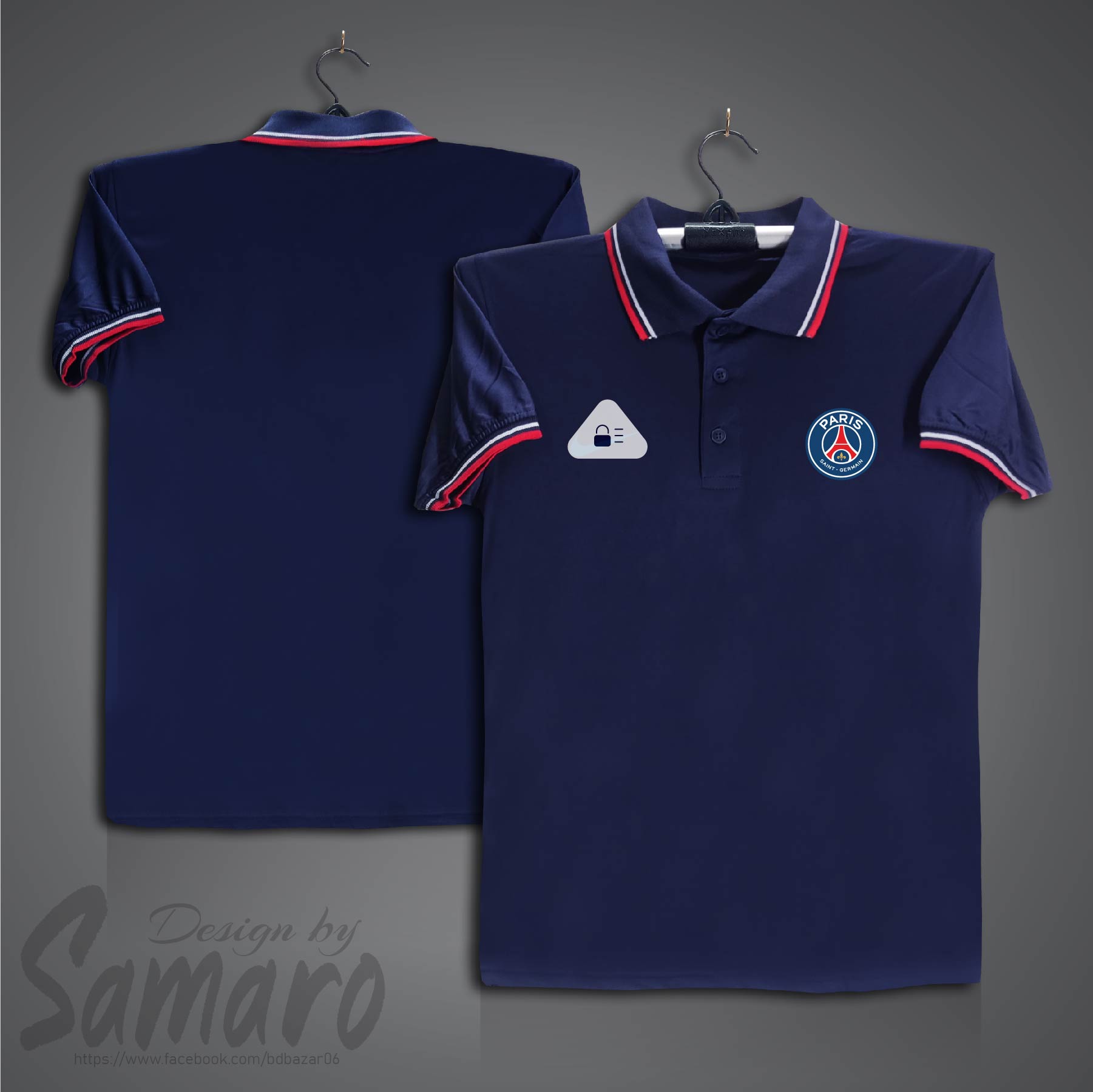 Picture of PSG Short Sleeve Polo Football Jersey For Men - PP Micro Collar Polo Jersey - PSG Jersey