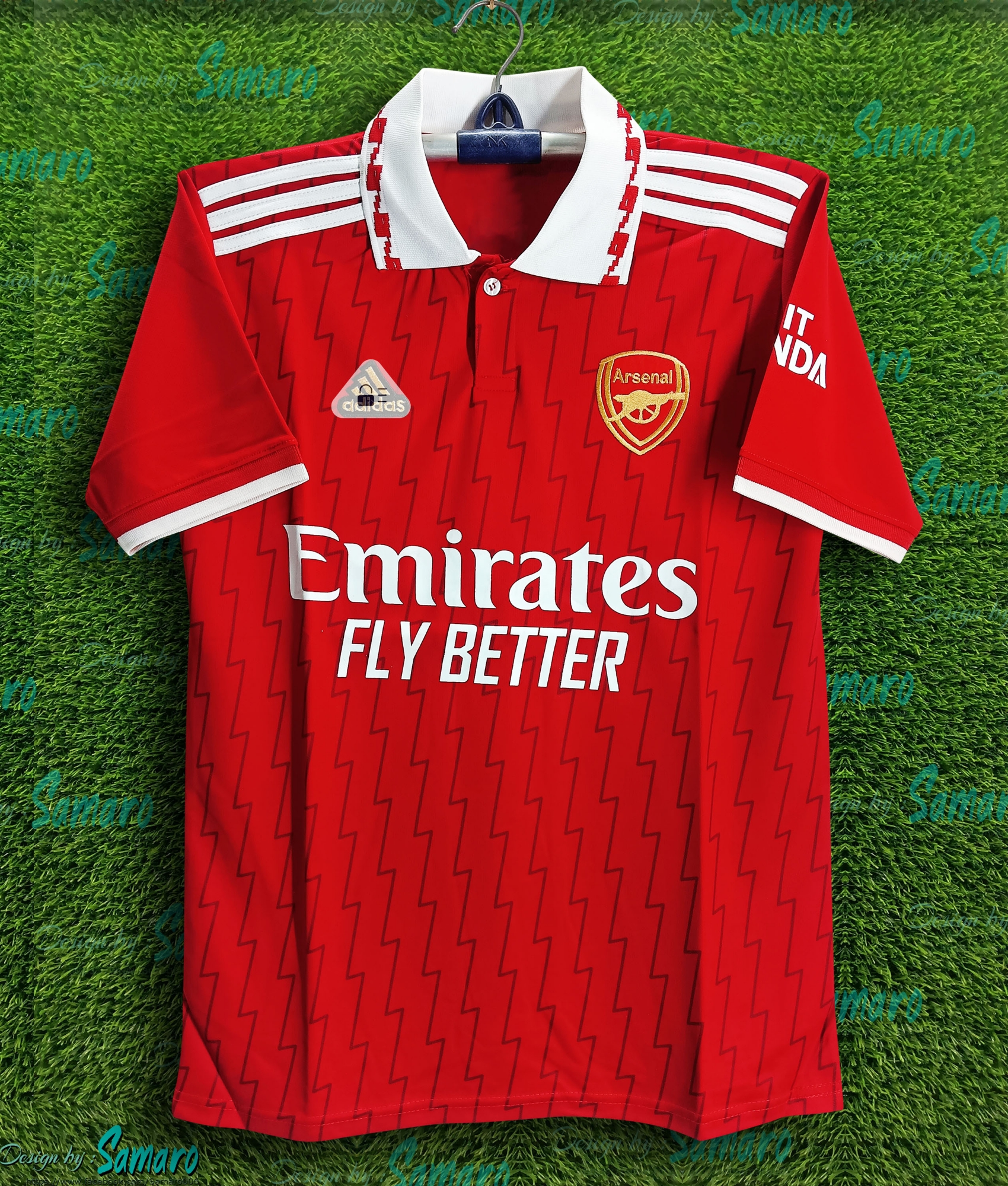 Picture of Arsenal Short Sleeve Collar Thai Premium Football Jersey For Man - Arsenal Polo Jersey - Arsenal Jersey