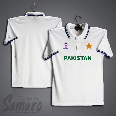 Picture of Pakistan icc Man's Cricket world Jersey - Pakistan Short Sleeve Polo Cricket Jersey For Men - Pakistan Cricket Jersey