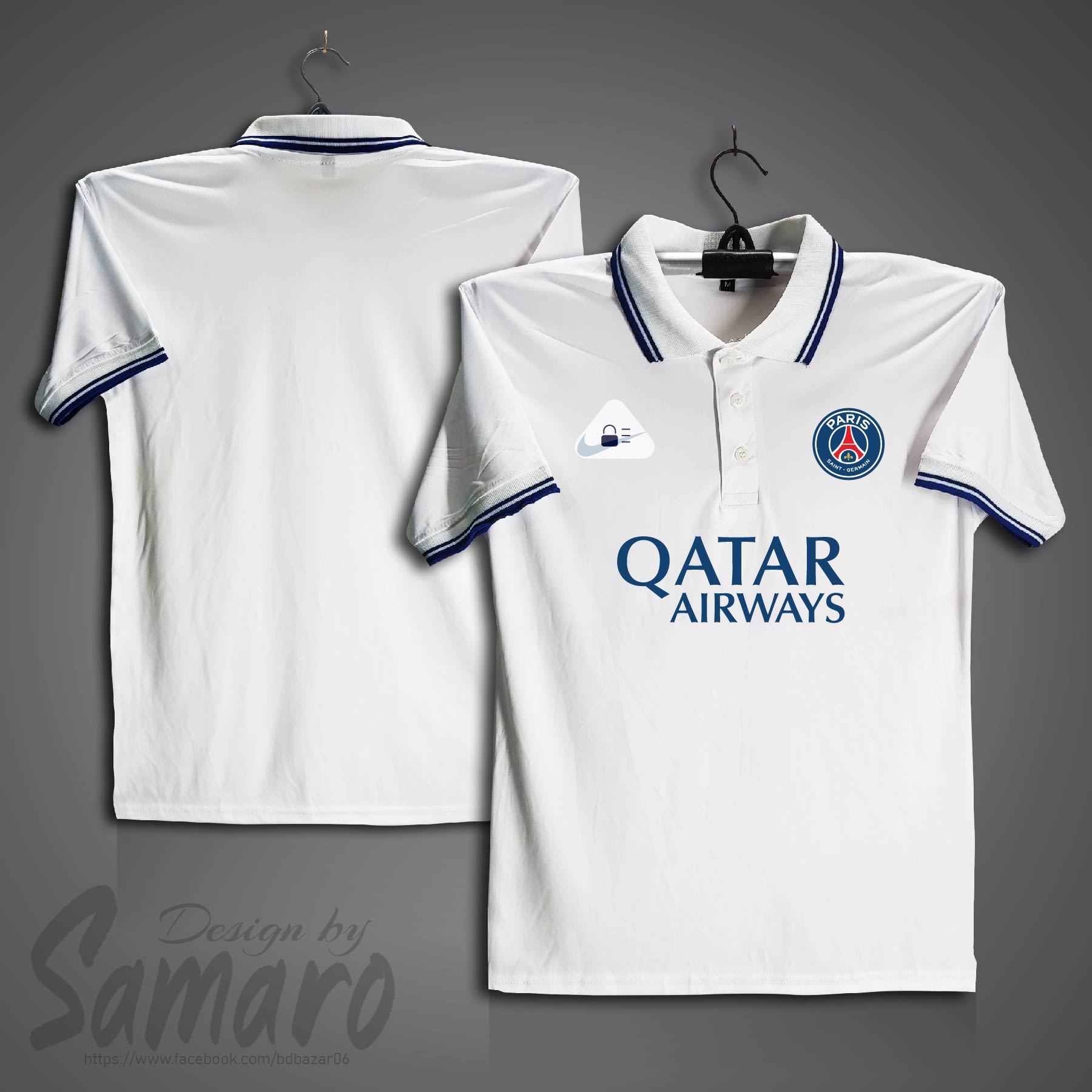 Picture of PSG Short Sleeve Polo Football Jersey For Men - PP Micro Collar Polo Jersey - PSG Jersey