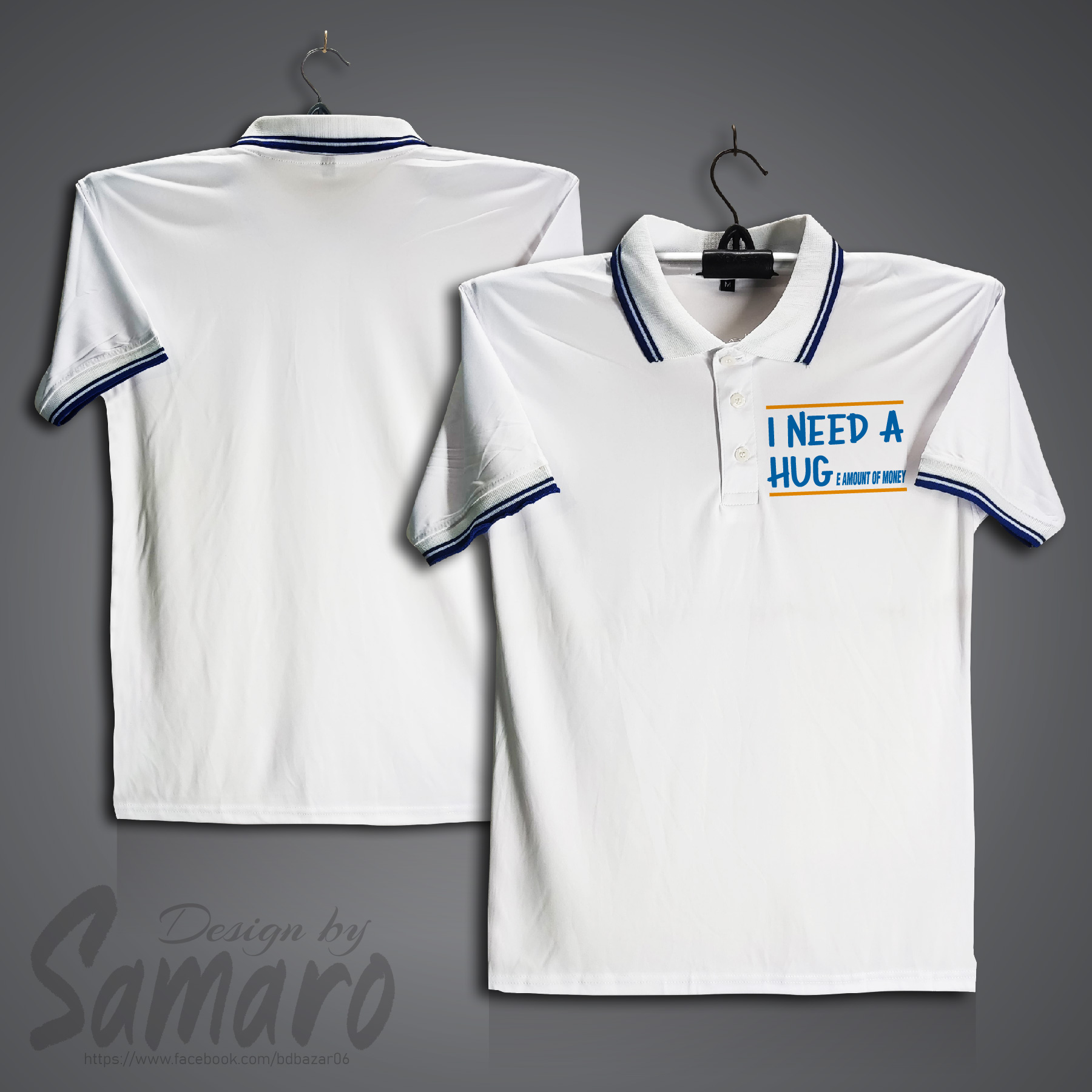 Picture of I Need A Hug Short Sleeve Polo Jersey For Men - PP Micro Polo T Shirt For Men - I Need A Hug Polo Jersey