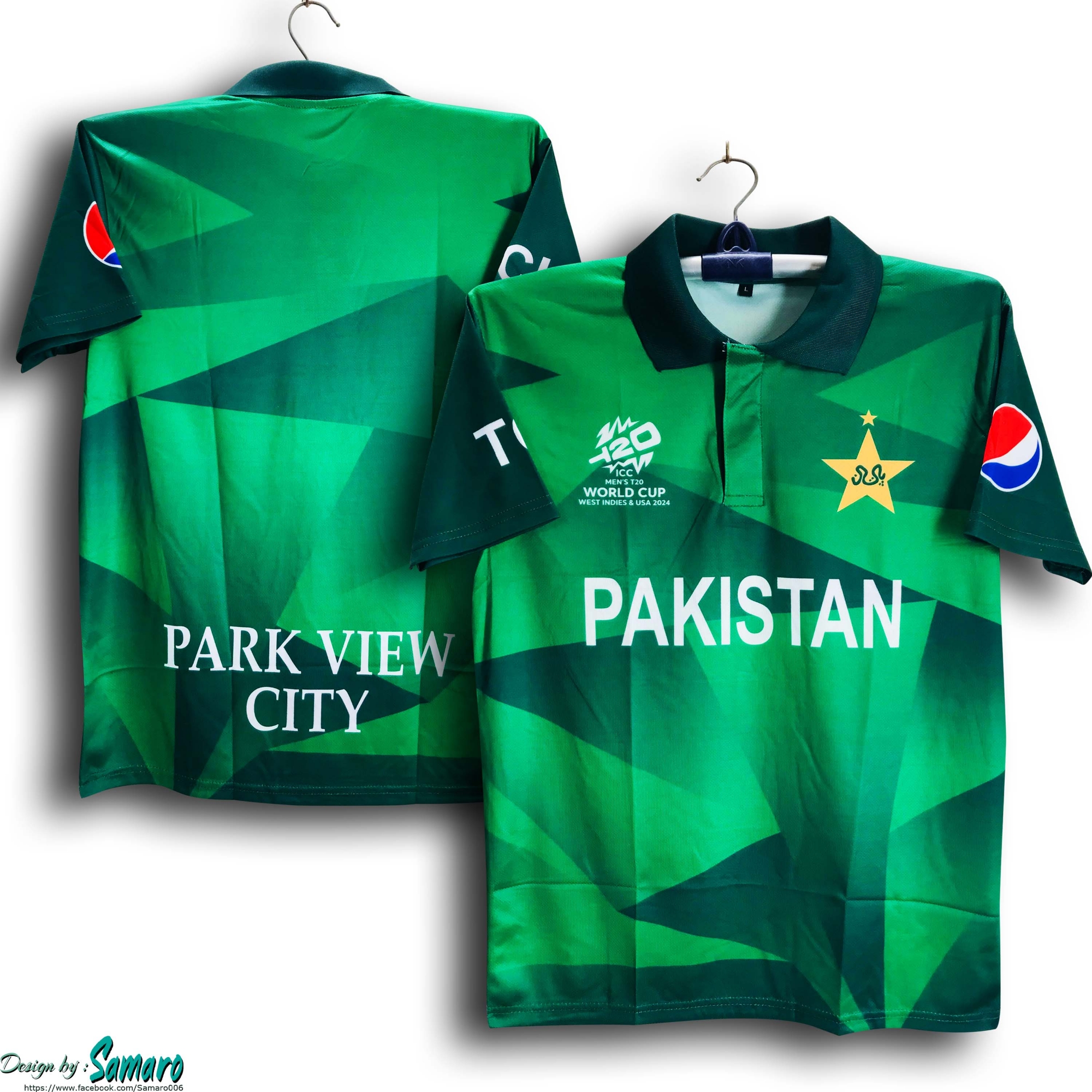 Picture of Pakistan T20 World Cup Jersey - Short Sleeve Polo Jersey For Men - Pakistan Cricket Jersey 2024-25