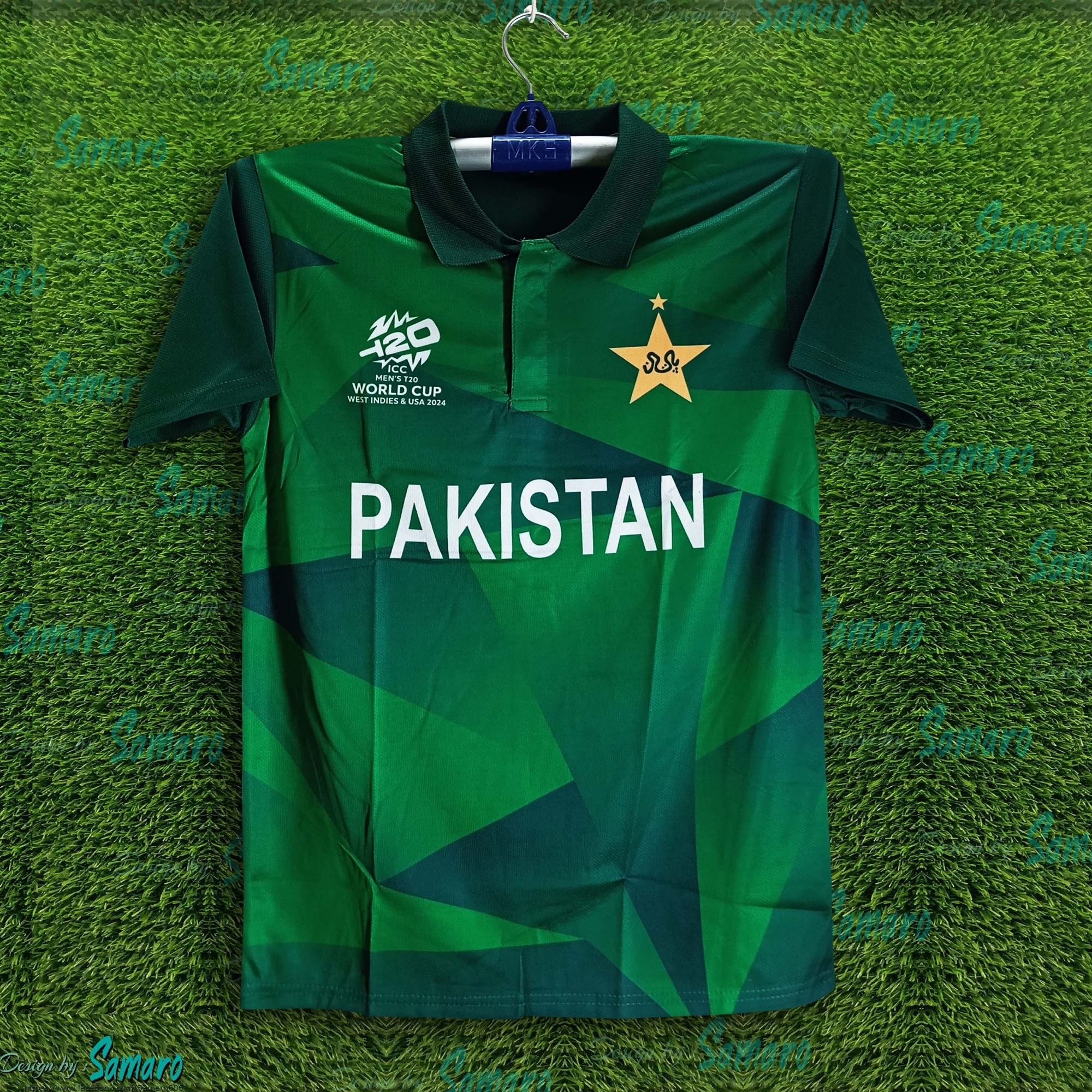 Picture of Pakistan T20 World Cup Jersey 2025/2026 Short Sleeve Polo Cricket Jersey For Men - Pakistan Cricket Jersey 2025