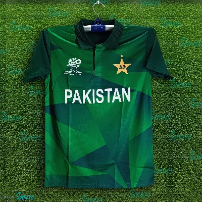 Picture of Pakistan T20 World Cup Jersey 2025/2026 Short Sleeve Polo Cricket Jersey For Men - Pakistan Cricket Jersey 2025