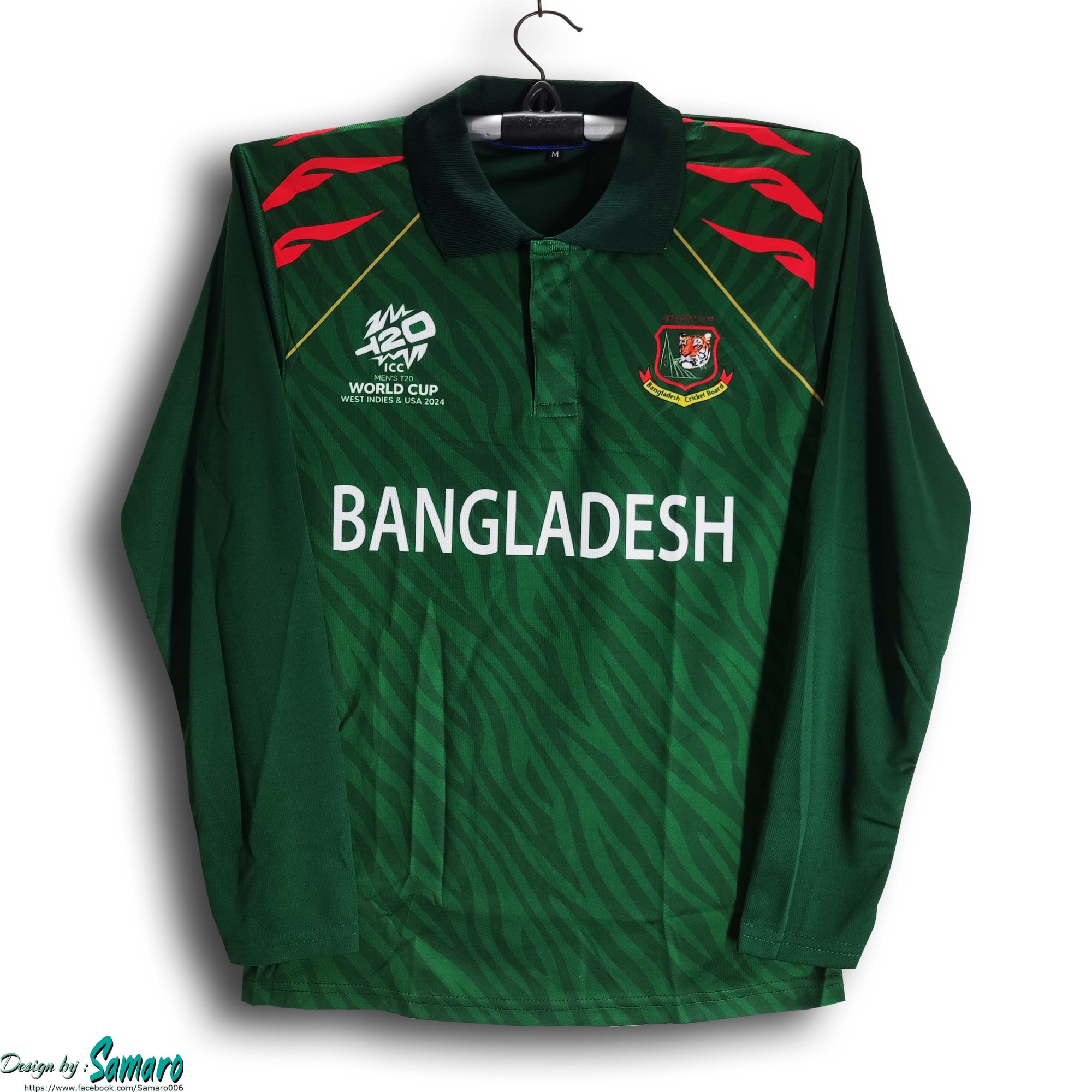Picture of Bangladesh T20 World Cup Jersey - Full Sleeve Polo Jersey For Men - Bangladesh Cricket Jersey 2025-26