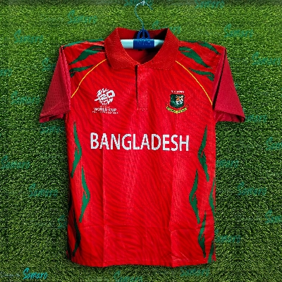 Picture of Bangladesh T20 World Cup Jersey 2025/2026 Short Sleeve Collar Polo Cricket Jersey For Men - Bangladesh Cricket Jersey 2025
