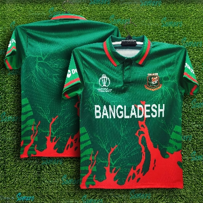 Picture of Bangladesh World Cup Short Sleeve Polo Cricket Jersey For Men - New Half Sleeve T Shirt - Bangladesh Cricket Jersey 2025/26