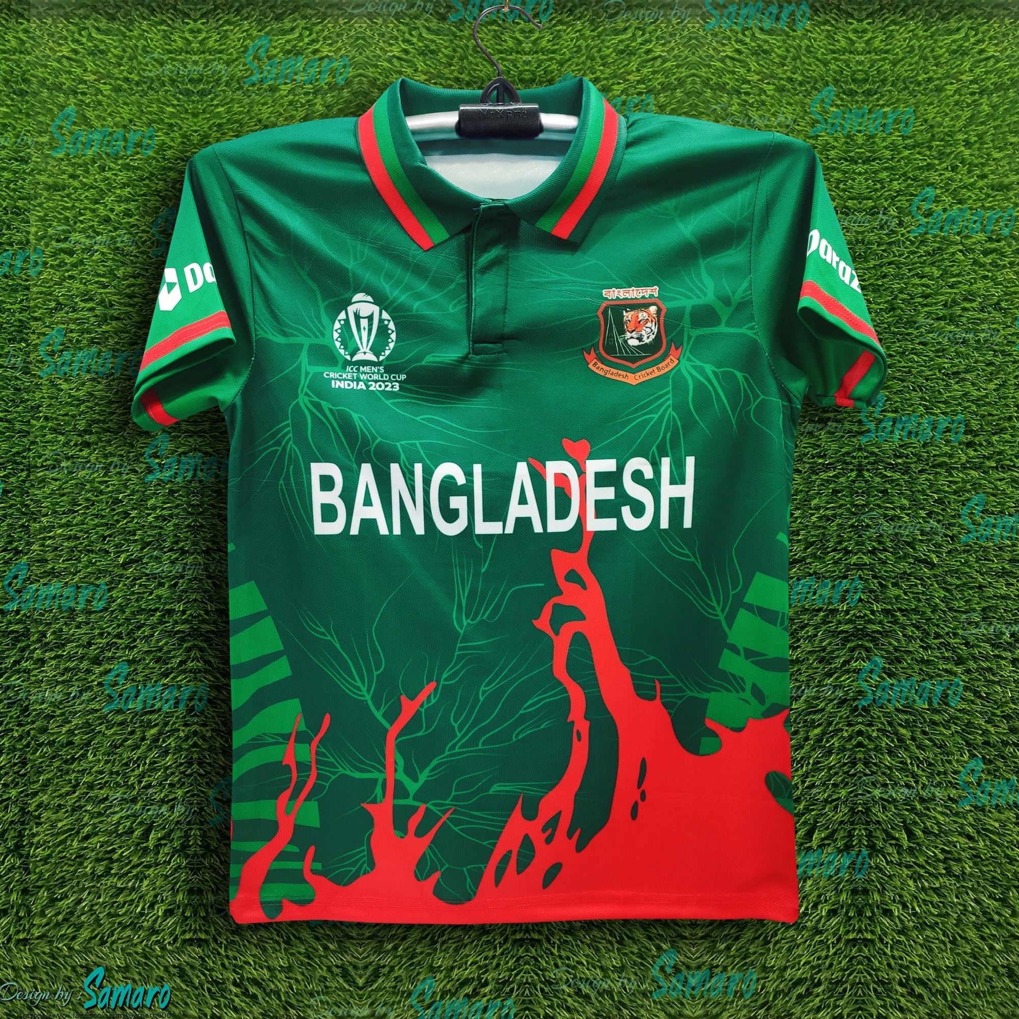 Picture of Bangladesh World Cup Short Sleeve Polo Cricket Jersey For Men - New Half Sleeve T Shirt - Bangladesh Cricket Jersey 2025/26