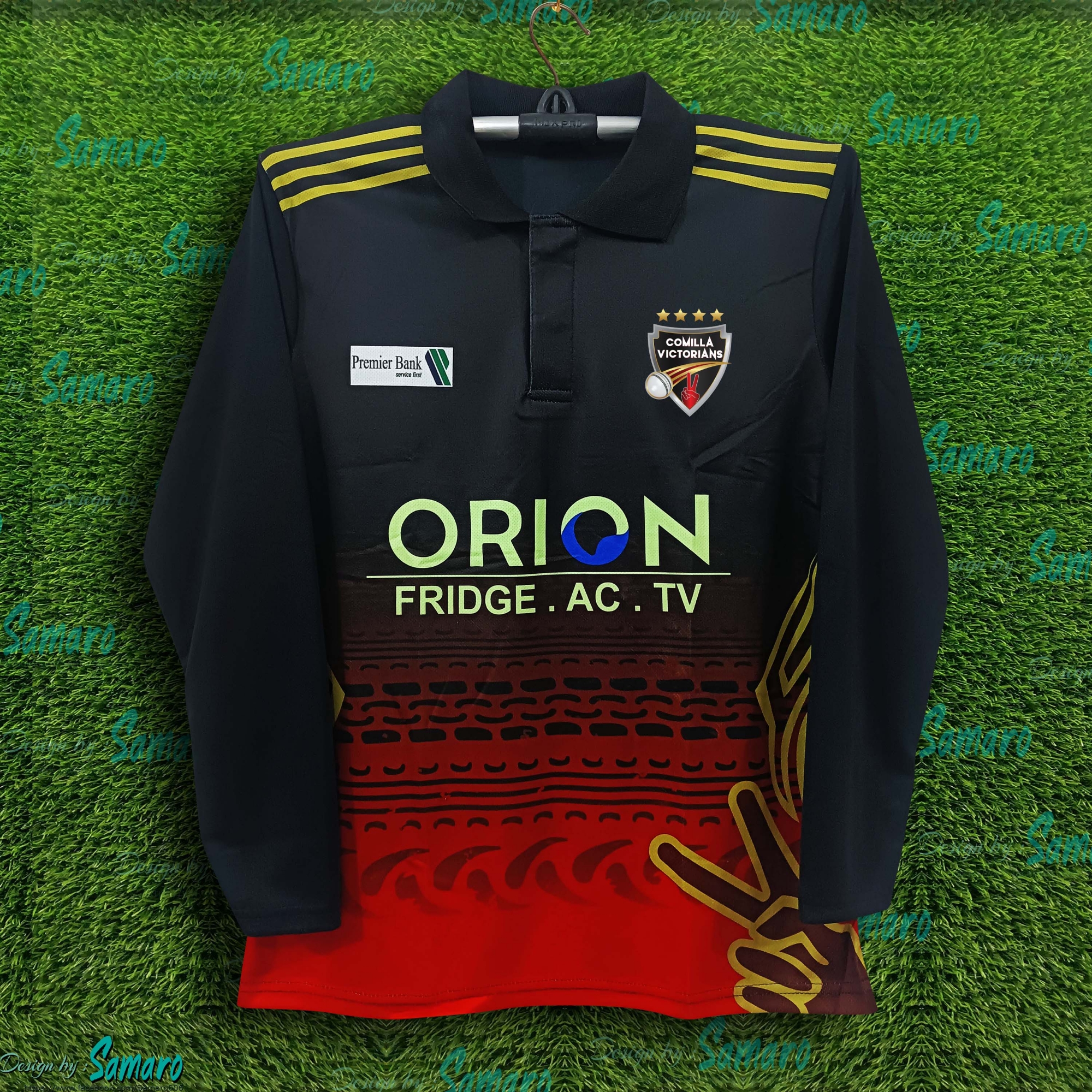 Picture of Comilla Victorians Full Sleeve Polo Cricket Jersey For Man - BPL Polo Jersey - Comilla Jersey 2024-2025