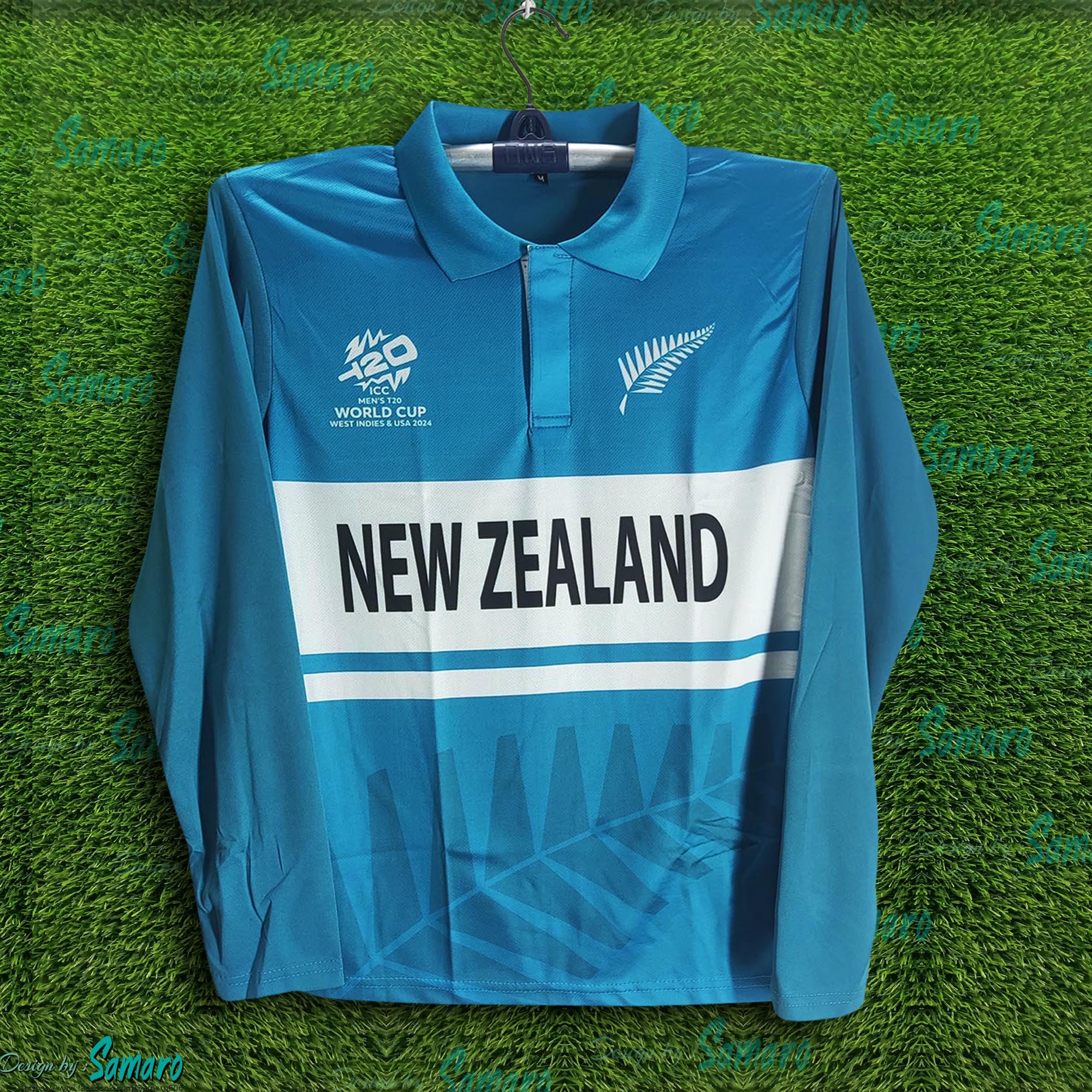 Picture of New Zealand T20 World Cup Jersey for Men - Full Sleeve Polo Jersey -New Zealand Jersey 2025