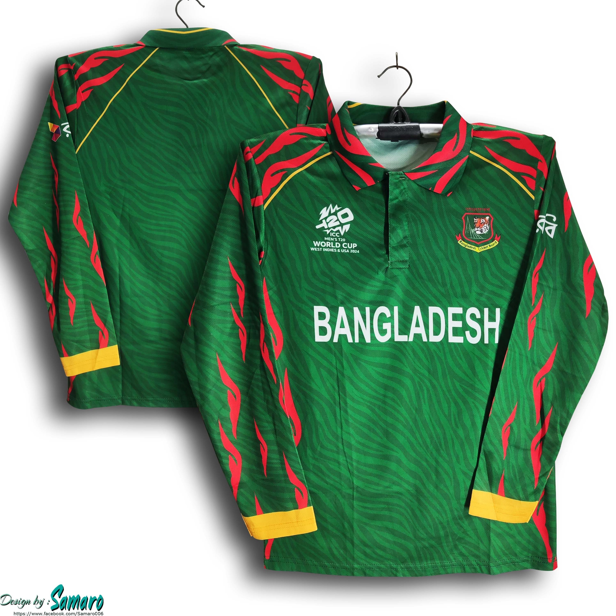 Picture of Bangladesh T20 World Cup Jersey for men - Long Sleeve Polo Cricket Jersey - Bangladesh Cricket Jersey 2025
