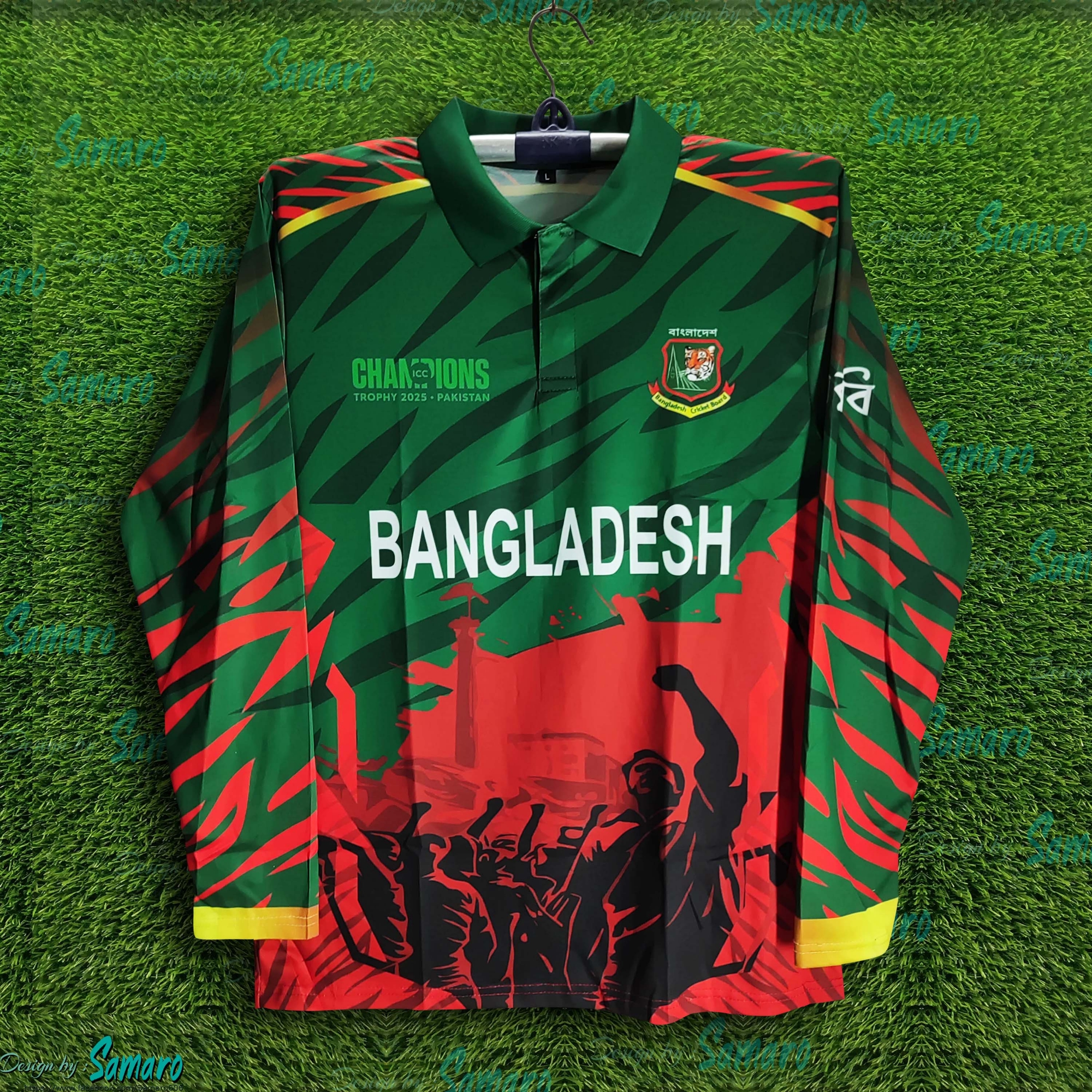 Picture of Bangladesh ICC Champions Trophy Jersey For Man - Full Sleeve Polo T Shirt - Bangladesh Cricket Jersey 2025-26