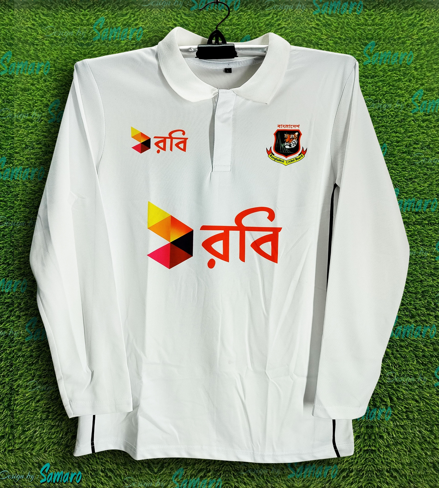 Picture of Bangladesh Full Sleeve Polo Cricket Test Jersey For Men - Test Polo Jersey For Men - Bangladesh Cricket Jersey 2024-25