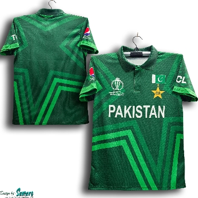 Picture of Pakistan World Cup Jersey - Pakistan Short Sleeve Polo Jersey For Men - Pakistan Cricket Jersey 2024-25